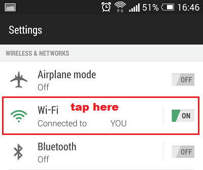 chọn Wifi.