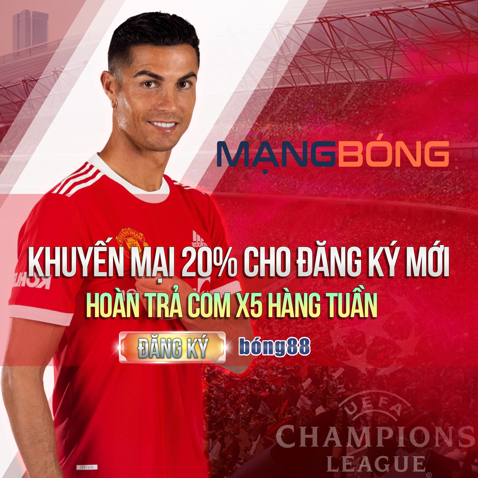 Khuyến mại tặng 20% tiền nạp lần đầu khi đăng ký Bong88